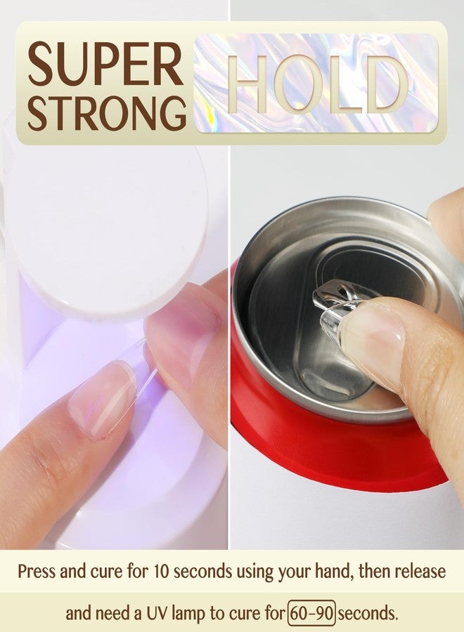 UNA GELLA 6 in 1 Gel Nail Glue for Clear Acrylic Nails Tips, 2Pcs 15ml Super Strong Brush UV Nail Glue Long Lasting Lamp Curing Required for Fake Nails Tips - Image 3